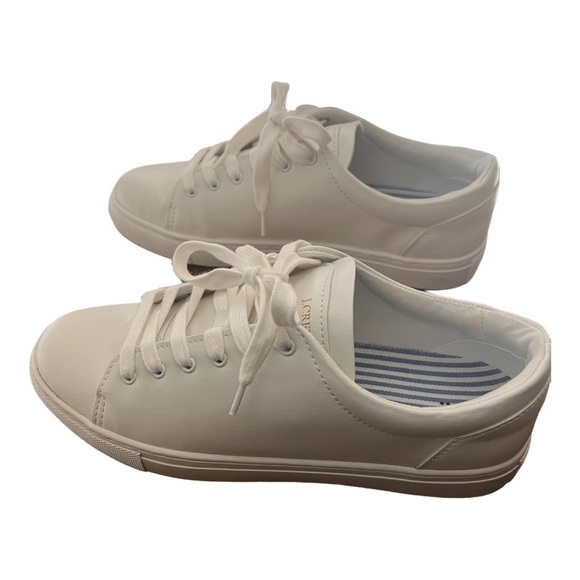 J Crew Factory Road trip white sneakers, size 8.5 - Picture 4 of 8